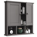 TaoHFE Grey Bathroom Cabinet,Bathroom Wall Cabinet with 2 Door Adjustable Shelves,Over The Toilet Storage Cabinet,Bathroom Cabinet Wall Mounted,Medicine Cabinets for Laundry Room Kitchen - color: Grey