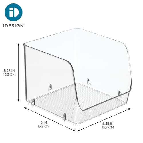iDesign Stackable Open-Front Storage Bins for Kitchen and Pantry Organization - Set of 3 - Clear - style: Pack of 3