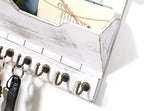 DOPACE Key and Mail Holder for Wall, Mail and Key Holder, Mail Organizer Wall Mounted with 6 Key Hooks, White