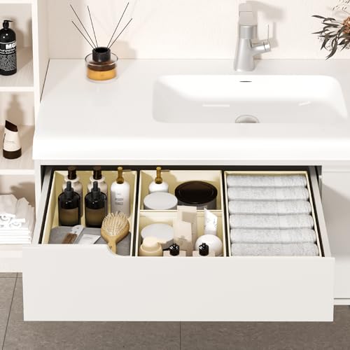 DIMJ Drawer Organizer Clothes Storage- 18 Pack Baby Dresser Organizer for Nursery, Foldable Closet Drawer Organizer Bins for Bedroom Organization, Fabric Storage Dividers for Socks, Underwears, Bras - color: Beige, size: 18 Pack