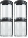 BlenderBottle GoStak, 150cc, 2-Pack | Twist n' Lock | Storage Jars | Black - color: Black, size: 150cc (Pack of 4)