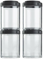 BlenderBottle GoStak, 150cc, 2-Pack | Twist n' Lock | Storage Jars | Black - color: Black, size: 150cc (Pack of 4)