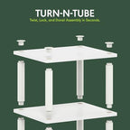 Furinno Just Turn-N-Tube Open Storage Nightstand, 1 Pack, 3-Tier, White/White - color: White/White, size: 1-Pack, style: 1-Pack