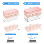 PHINOX Ice Cube Tray with Lid and Bin, Ice Trays for Freezer, Flexible Ice Cube Trays, Making 56 pcs Ice Cubes, Chilling Cocktail, Whiskey, Coffee, with 2 trays, Ice Container, Scoop&Cover, BPA Free - color: Pink, size: 0.8"-2tier