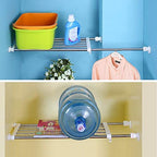 Hershii Expandable Closet Tension Shelf Rod Adjustable Storage Rack Heavy Duty DIY Organizer Divider for Wardrobe Cupboard Kitchen Bathroom - size: 50-80cm/19.68-31.49inches