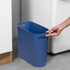 rejomiik Small Trash Can, 3.5 Gallon Slim Garbage Can Plastic Waste Basket with Handles Container Bin for Narrow Spaces Bathroom, Bedroom, Kitchen, Office at Home, Blue - color: Blue, size: 1 pack