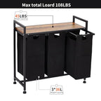 Laundry Hamper with Shelf, Laundry Basket 3 Section, Laundry Sorter, Cloest Storage and Organization, Clothes hamper with Table, for Bathroom, Bedroom, Restroom, Black - size: 33.2 x 13 x 28.4 Inches