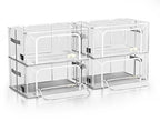Sorbus Storage Bins with Metal Frame - Stackable & Foldable Clothes Organizer Bags - Clear Soft Plastic Storage Containers (4 Pack, Small) - size: Small, style: 4 Pack