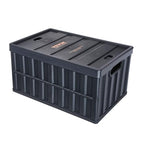 VEVOR 65L Collapsible Storage Bins with Lids 3 Packs, Stackable Utility Crates with Handles, Large Folding Containers for Organizing Tools, Books, Food, Drinks, Camping&Transport - size: 65L-Black