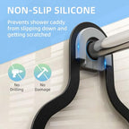 Kadolina Shower Caddy Hanging, Bathroom Shower Rack, Bathroom Organizer with Soap Dish, Over The Showerhead Caddy with Hooks for Razor/Sponge, Black - color: Black
