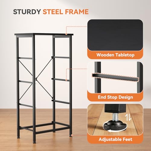 Sweetcrispy 4 Fabric Drawer Small Dresser, Bedside Nightstand with Wooden Top Sturdy Frame, Entryway Closet Bedroom Storage Cabinet Furniture for Dorm,Black - color: Black, size: 11.8"D x 17.7"W x 37.5"H (4 Drawers)