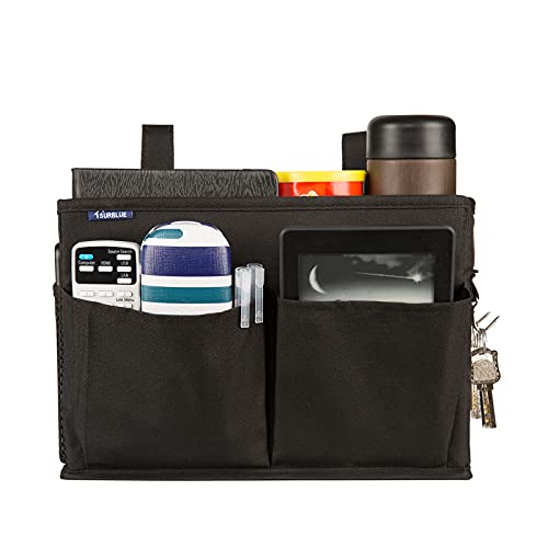 Surblue Caddy Hanging Organizer Bedside Storage Bag for Bunk and Hospital Beds, Black, Small - color: Black, size: Small