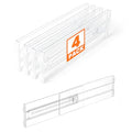 4 Pack Drawer Dividers for Clothes, 4" High 10.6"-16.9" Drawer Divider Adjustable Expandable Dresser Drawer Organizer, Clear Dresser Separators for Clothes, Underwear, Baby Clothes,Cosmetic,Toiletries - size: 4 Pack