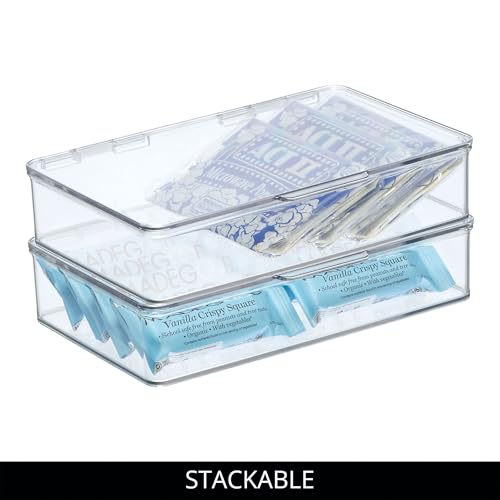 iDesign Kitchen Binz BPA-Free Plastic Stackable Organizer Box with Lid - 7.26" x 10.75" x 2.37", Clear