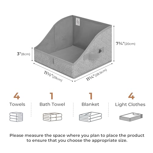 GRANNY SAYS Trapezoid Storage Bin, Closet Shelf Organizers, Fabric Storage Bins with Handles, Closet Shelf Organizers and Storage, Closet Bins for Organizing Clothes Towels, Small, Gray, 3-Pack - color: Ash Gray, size: 11½"L x 11½"W x 7¾"H