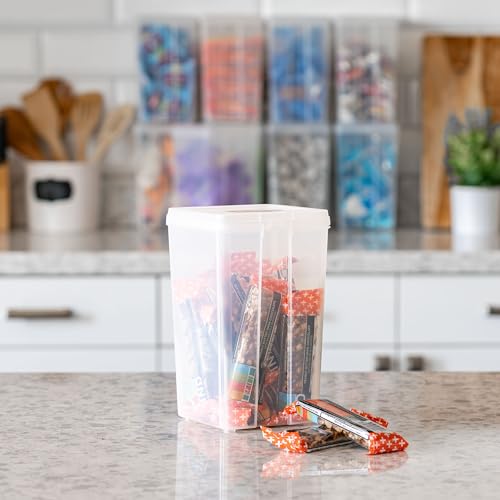 IRIS USA Vertical Plastic Flip Top Storage Containers Bins with Lids for Pantry, Home, Office, Organization, Medium, Stackable Hinged Organizer with Latches, Clear, 10 Pack - size: Medium - 10 Pack