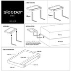 Sleeper Shelf Bedside Phone Stand & Cable Organizer Lined with Silicone for Anti-Slip/Small Space Nightstand, Under Mattress, Height Adjustable