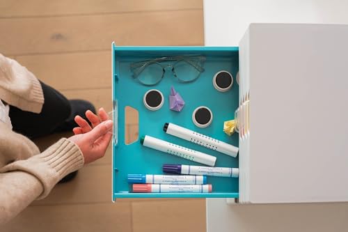 Durable VARICOLOR 7 Drawer Unit - White Desktop Drawer Set with 7 Color Coded Draws - Letter Size Files - Perfect for Storing Documents and Paper Work - size: 7 Drawer