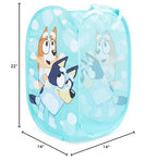 Jay Franco Bluey & Bingo Pop Up Hamper - Mesh Laundry Basket/Bag with Durable Handles - Storage for Clothes or Toys - color: Blue - Bluey