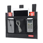 Zafit Hanging Bedside Caddy, Bedside Storage Organizer for Magazine, Phone, Remote control (Classic4 Pockets-Black)