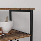 soges Kitchen Standing Baker's Rack, Utility Microwave Oven Stand, Multi-Layers Kitchen Storage Cart Workstation Shelf, Coffee Cart, Rustic Brown - color: Rustic Brown