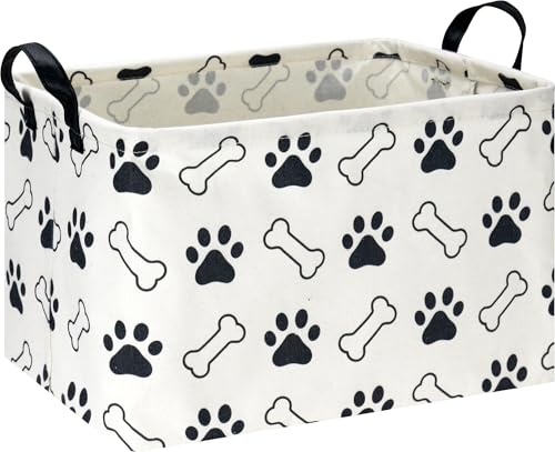 NTAOHAMPER Waterproof PE Coating Puppy Storage Bin with Handles,Doggy Collapsible Gift Basket,Kids Toys/Books Box,Room Decor(Paw) - color: Paw