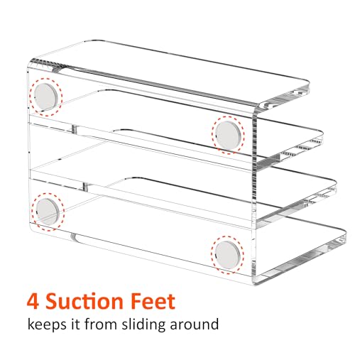 FUCDTEFC Desk Mail Organizer, 3 Section Clear Acrylic File Holder Letter Organizer, Vertical Lightweight Modern Envelope Holder Desk Accessories & Workspace Organizers for Office, Home, School - size: 3 Section Clear-L