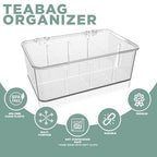 Utopia Home - Tea Bag Organizer With Lids, (1 Pack) Clear Pantry Storage Box - Stackable Partition Organizers or Holder With Lids For Drawers, Countertops, Fridge, Kitchen, Snack & Spice Organization - size: Pack of 1