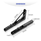 Ravinte 2 Pack 10 Inch Folding Shelf Brackets – Matte Black, Heavy Duty Collapsible Brackets for Tables and Benches – Space-Saving Design - size: 10 Inch