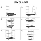 2-Tier Bathroom Organizer Countertop Storage Shelf, Vanity Tray Cosmetic Stackable Storage Rack, Kitchen Spice Rack (Chrome + Black) - color: Black + Sliver