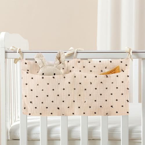 Baby Bedside Hanging Bags Storage Organizer Milk Bottle Toy Crib Baby Nappy-Bag Bed-Bunk Organizing Bag - color: Star