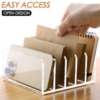 SANRUI Acrylic Desk Organizer, 5 Compartments Mail Organizer,Small File Holders Letter Organizer,Clear Office Organization,Multifunction Sorter Envelope Rack for Office,Home, School - style: 5 Sections