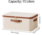Storage Bins with Lids, Fabric Storage Boxes with Handles, Breathable Cotton Linen Clothes organizing Box for Wardrobe, Closet (2-middle) - size: 2-middle
