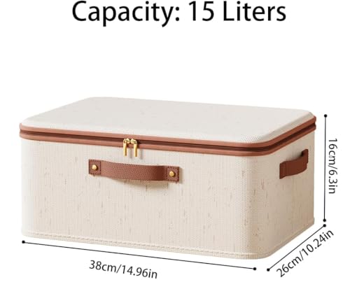 Storage Bins with Lids, Fabric Storage Boxes with Handles, Breathable Cotton Linen Clothes organizing Box for Wardrobe, Closet (2-middle) - size: 2-middle