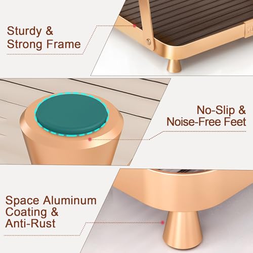 YUPER Corner Bathroom Counter Organizer, 2 Tier Countertop Corner Shelf for Perfume, Makeup Organizer, Skincare Organizers, Vanity Storage Tray for Bedroom, Bathroom Sink Shelf
