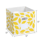 MAX Houser Fabric Storage Bins Cubes Baskets Containers with Dual Plastic Handles for Home Closet Bedroom Drawers Organizers, Foldable, Set of 4 (Yellow) - color: 28 yellow