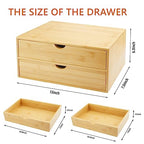 Charmewooden Bamboo Desk Organizer With Drawers Countertop Drawers Counter Storage Box Corner Desk Organizer for Home Office No Assembly Required (2 Drawers) - style: 2 Drawers