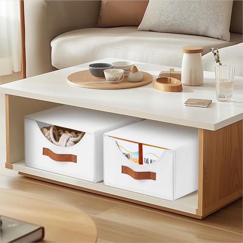 Homsorout Stackable Storage Drawers - Collapsible Storage Bins with Drawers, 8 Pack Closet Shelf Organizer Basket, Fabric Pull Out Organizer for Bedroom, Living Room, Dorm, White - color: White, size: 13 Inch. - 8 Pack