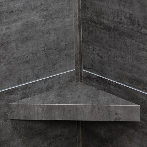 Palisade Vinyl Waterproof Corner Shower Shelf in Ashen Slate - color: Ashen Slate