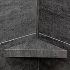 Palisade Vinyl Waterproof Corner Shower Shelf in Ashen Slate - color: Ashen Slate