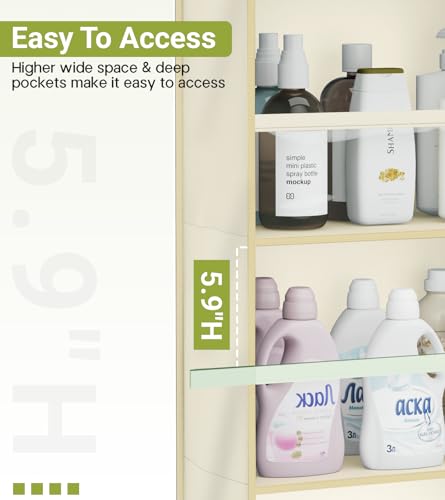 AOODA 2 Pack Over the Door Organizer, Large Capacity Closet Door Hanging Organizer, Clear Deep Pockets Baby Storage for Nursery, Bathroom, Bedroom, Pantry, Diapers (Light Yellow) - color: Light Beige, size: 2 Packs