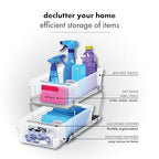 madesmart 2 Tier Organizer, Under Cabinet Storage with Pull Out Sliding Drawers, for Cleaning Supplies, Pantry, Undersink, Sponges, Bottles & Bath, Pull Out Baskets, Frost 2 PACK - color: Frost