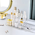 Acrylic Spice Rack, No Assembly Clear 3 Tier Condiment Bottle Shelf Vanity Organizer for Cabinet Kitchen Bathroom (1pcs) - size: 1pcs