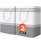 2 Pack Large Home Laundry Basket, Laundry Hamper, Freestanding Waterproof Dirty Clothes Bag, Tall Clothes Hamper - Extended & Reinforced Handles for College Dorm, Family (Light Grey/100L) - size: 2 x 100L