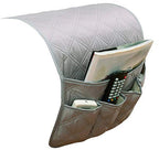 IPENNY Couch Sofa Armrest Organiser Chair TV Remote Holder Bed Storage Pocket Bag for Cellphone Tablet Notepad Book Magazines DVD Eyewears Drinker Snacks Holder Pouch - color: Grey