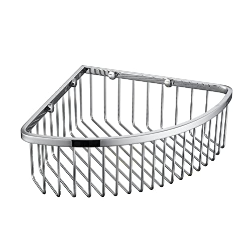 Bathroom Shower Caddy Corner Shelf Basket, Ultra Sturdy Rust-Proof Stainless Steel Shelf Organizer Shampoo Holder, Wall Mounted Storage Rack for Bathroom Kitchen, Polished Chrome - color: Chrome, size: 90° Corner (1 Pack)