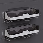 2-Pack Adhesive Shower Caddy, Shower Shelves with Hooks, No Drilling Shower Racks for inside shower & Kitchen Storage - color: 2pcs Grey