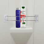 RV/Camper Bathroom Corner Storage Bar, Stainless Steel, Travel Trailer Bath Accessory for Securing Toiletries - 1 Pack