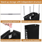 23inch Slim Laundry Basket 44L Rolling Laundry Hamper on Wheels -Collapsible Clothes Hamper with Handle -Freestanding Laundry Bin Narrow Laundry Bag Yoga Mat Storage Racks