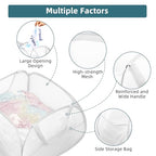 Bemkoo Collapsible Laundry Basket, 90L Large Foldable Mesh Pop Up Hamper for Laundry, Dirty Clothes, Bedroom, Bathroom, Dorm, Laundry Room, Travel, Camping, White - color: White